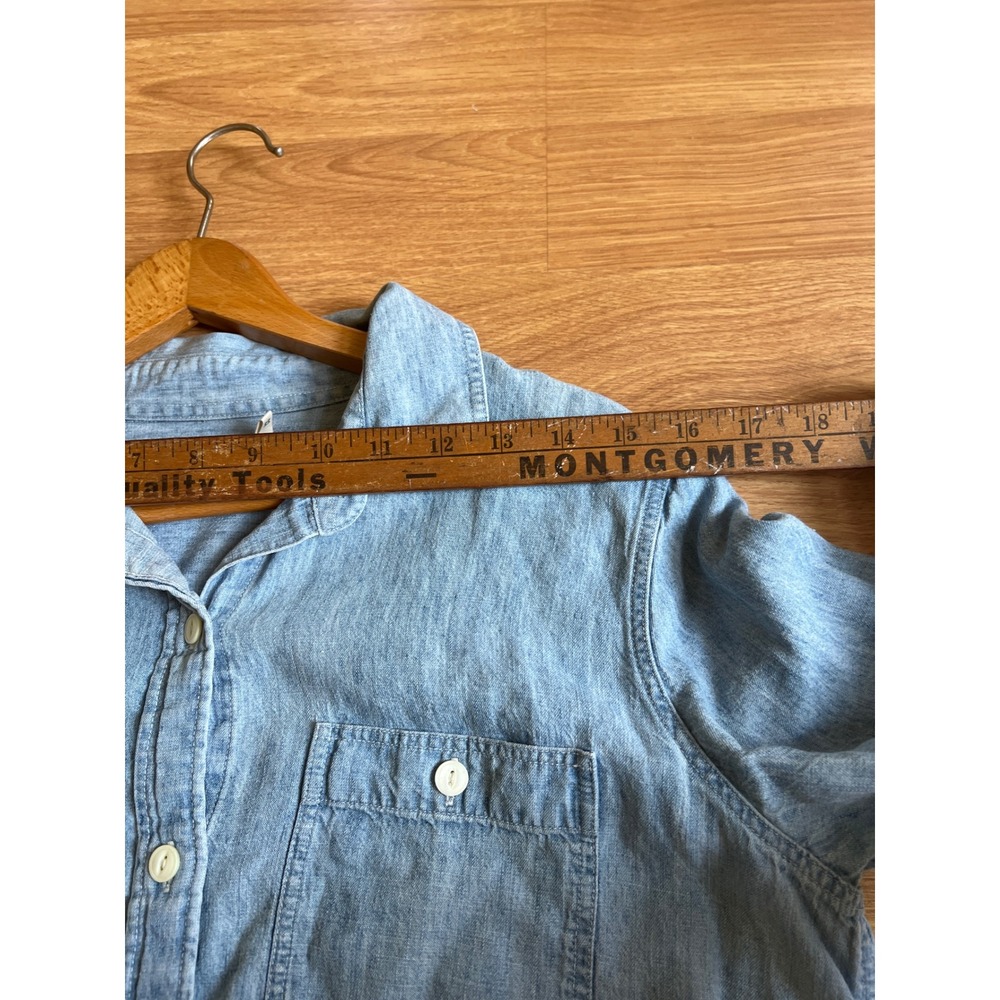 Faherty Womens Tried & True Chambray Classic Shirt Medium Linen Blend Tencel - Picture 5 of 14